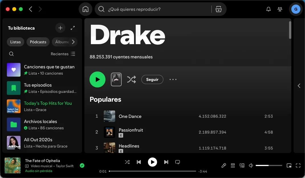 Spotify desktop
