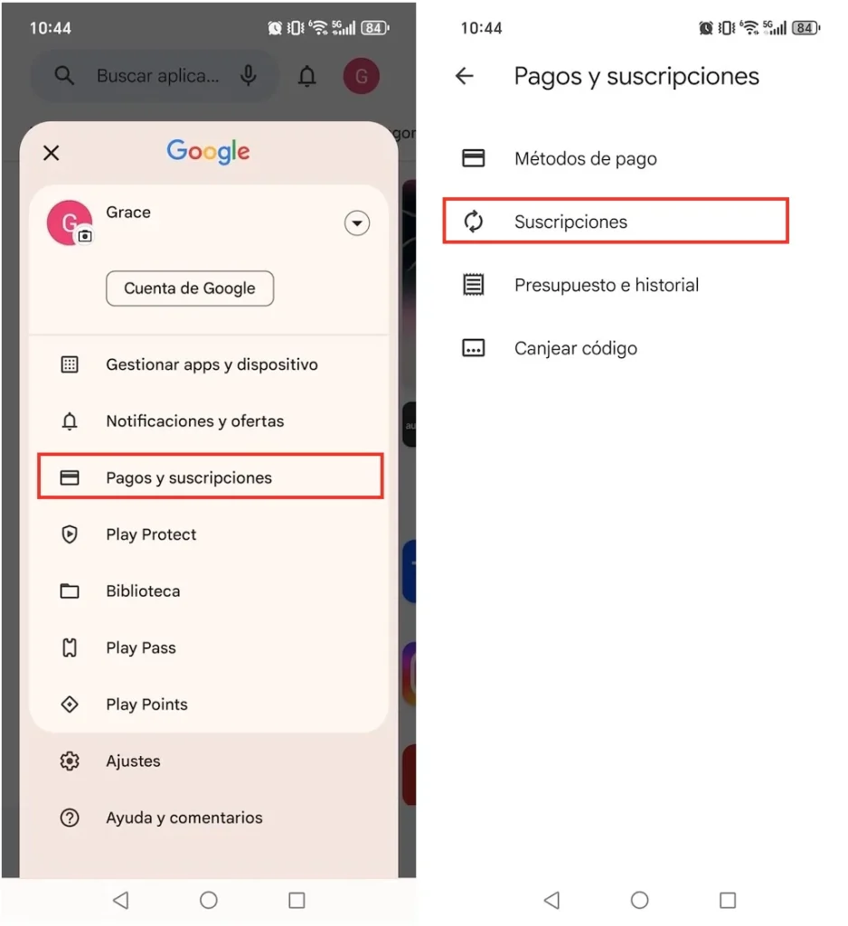 Cancela Deezer a través de Google Play Store