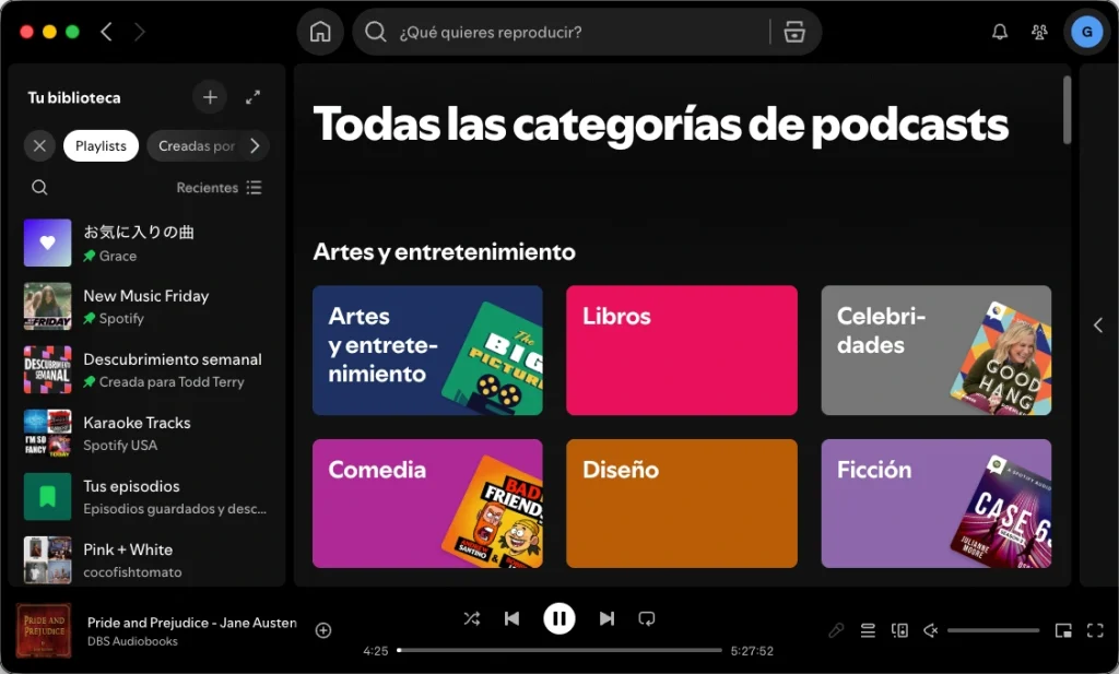 Audiolibros de Spotify a partir de podcasts