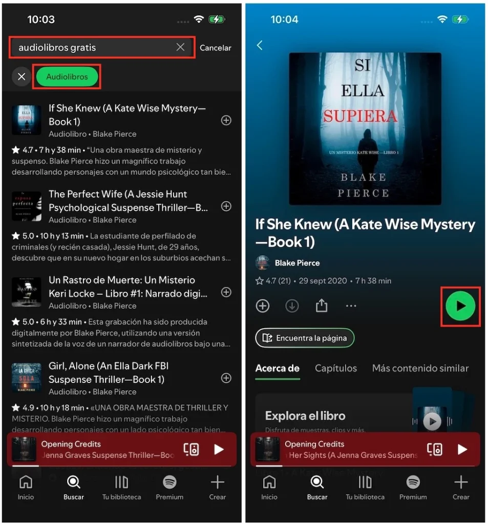 Audiolibros gratis en Spotify