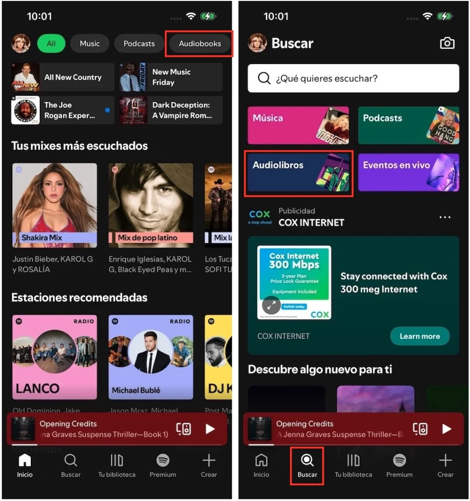 Audiolibros de Spotify