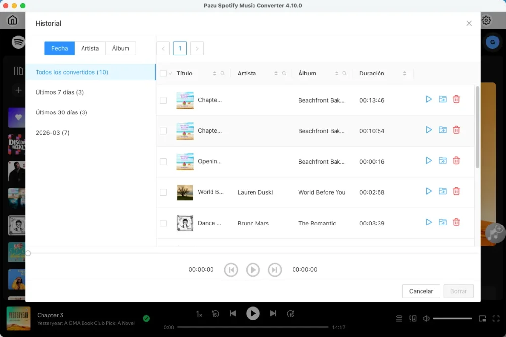 Audiolibros de Spotify descargados