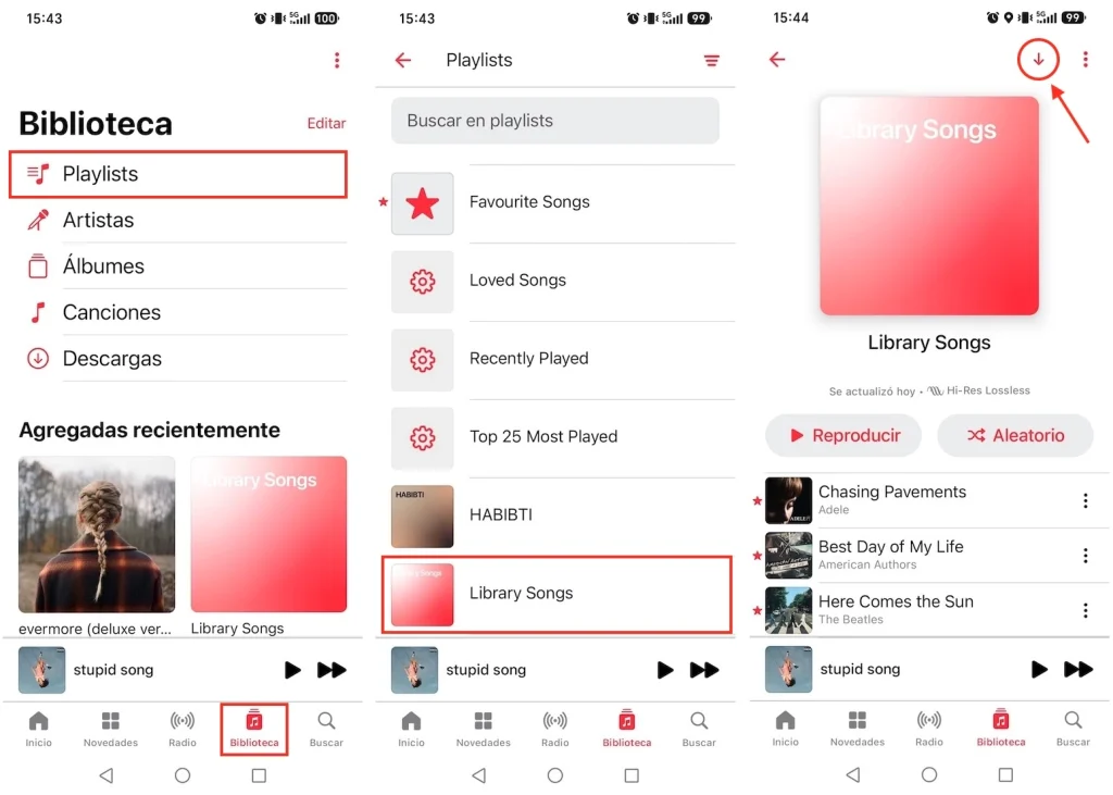 Descargar todas las canciones de la biblioteca de Apple Music