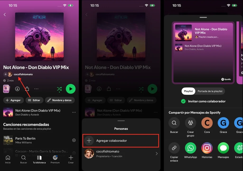 Playlist colaborativa de Spotify