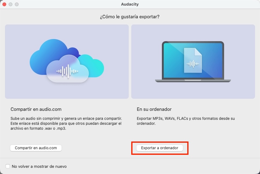 Audacity: En su ordenador