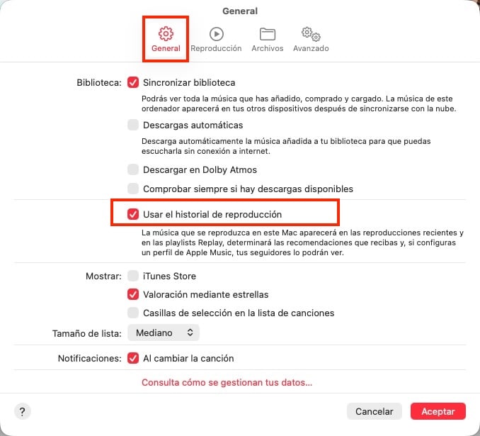 Usar el historial de reproducci&oacute;n