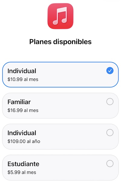 Precio de Apple Music
