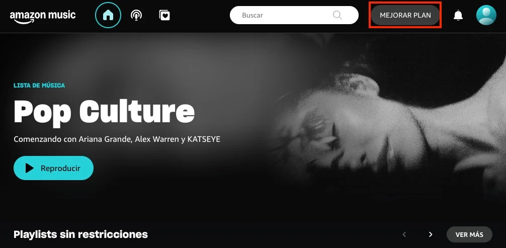 Actualiza tu plan de Amazon Music