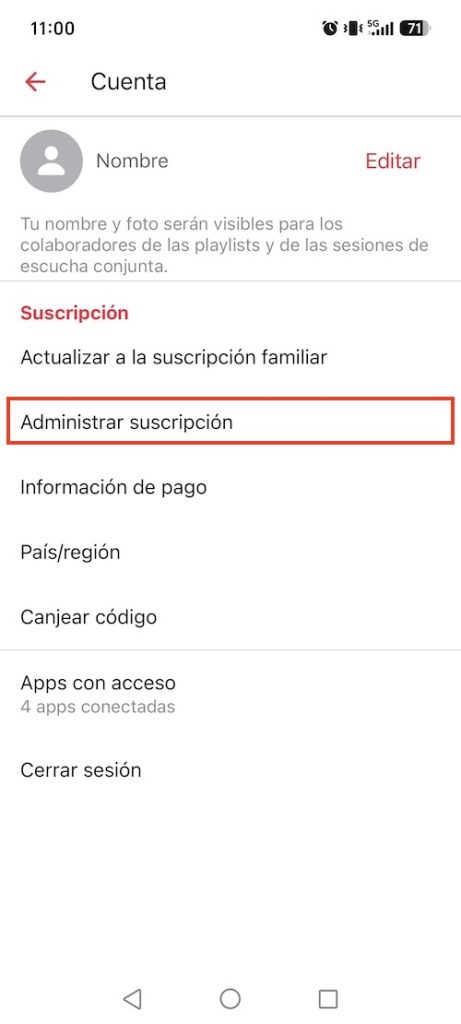 Cancelar Apple Music en Android