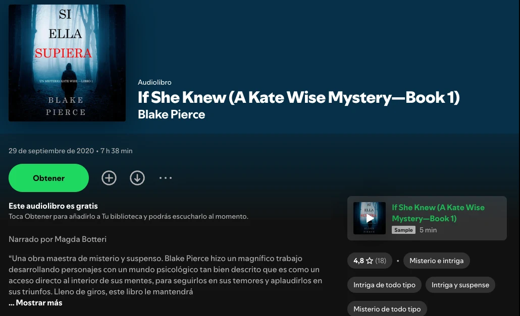 Audiolibros gratuitos en Spotify