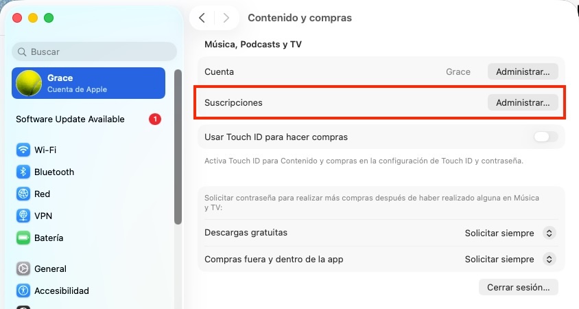 Cancelar Apple Music en el Mac