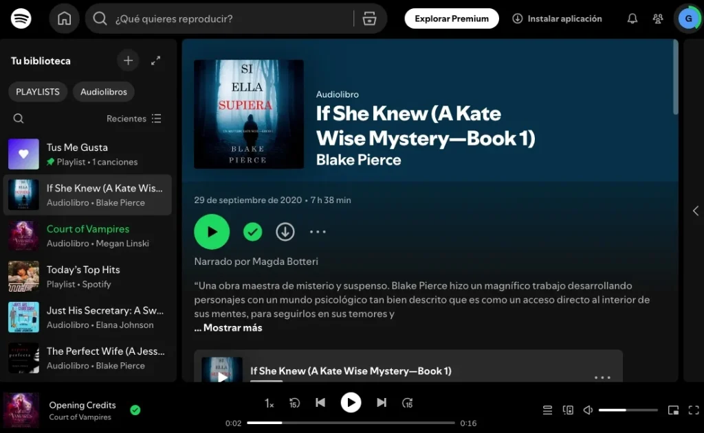 Audiolibros gratis en Spotify