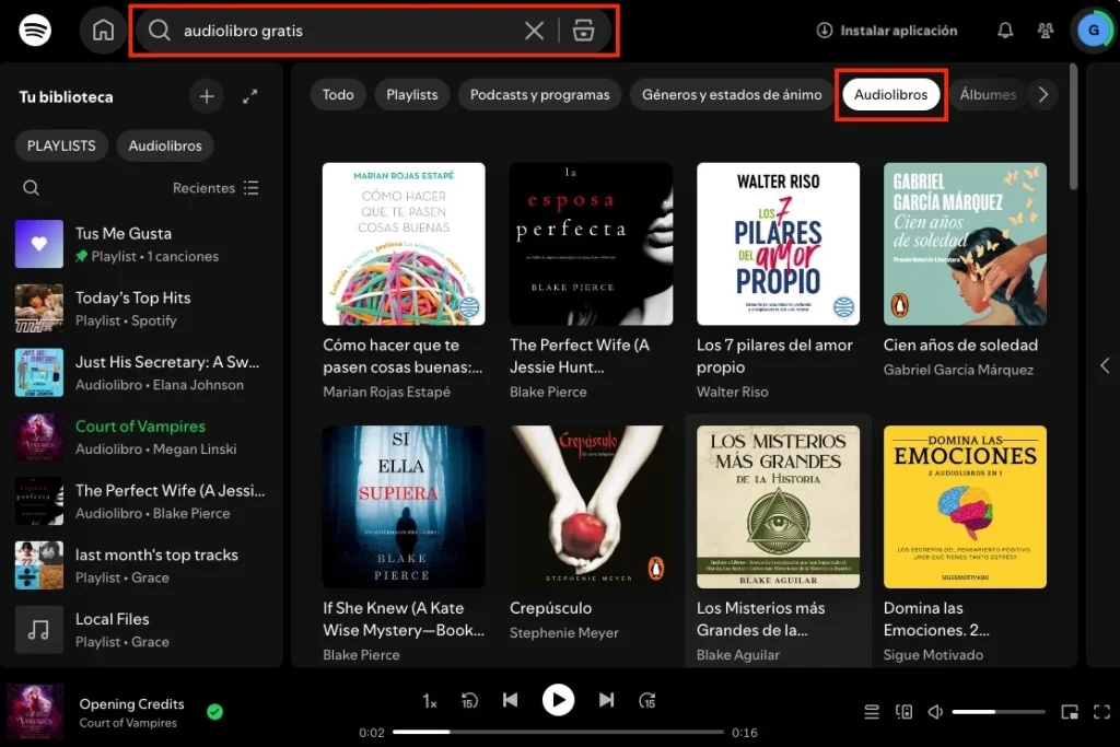 Audiolibros gratis en Spotify