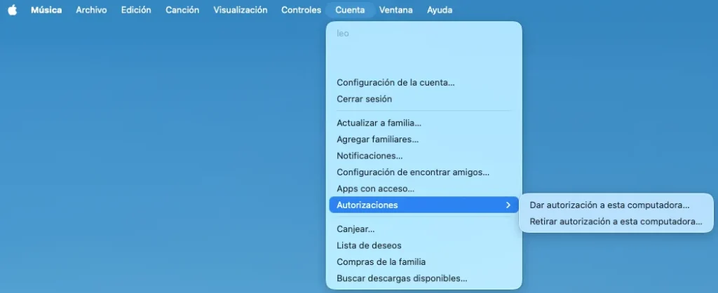 Autorizar o desautorizar un Mac