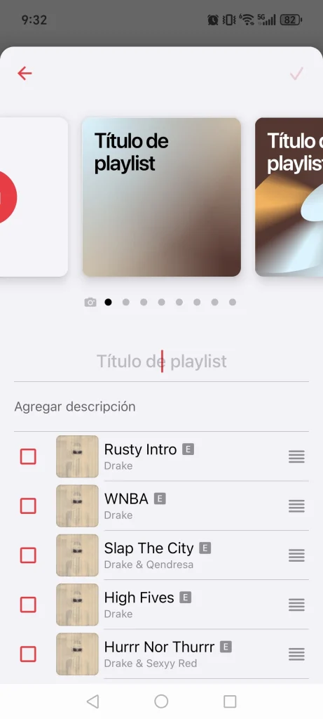 A&ntilde;adir a una nueva playlist en Android
