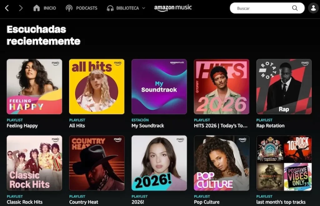 Escuchadas recientemente en Amazon Music