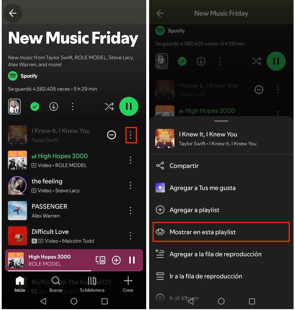 Otra forma de mostrar una canción en Spotify