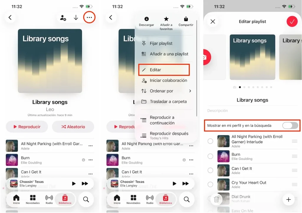 Playlists privada de Apple Music