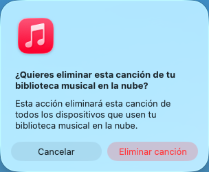 Eliminar canciones de Apple Music