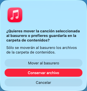 Eliminar canciones de Apple Music