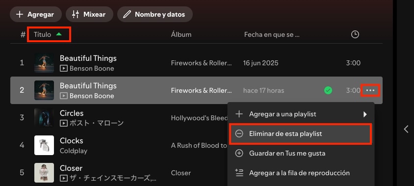 Eliminar duplicados de Spotify en el escritorio