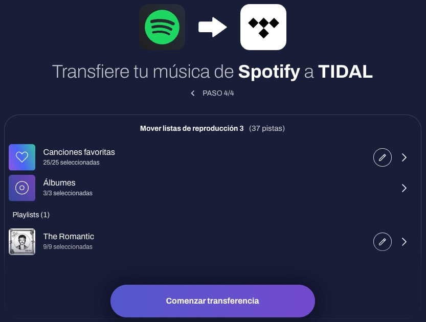 Iniciar transferencia