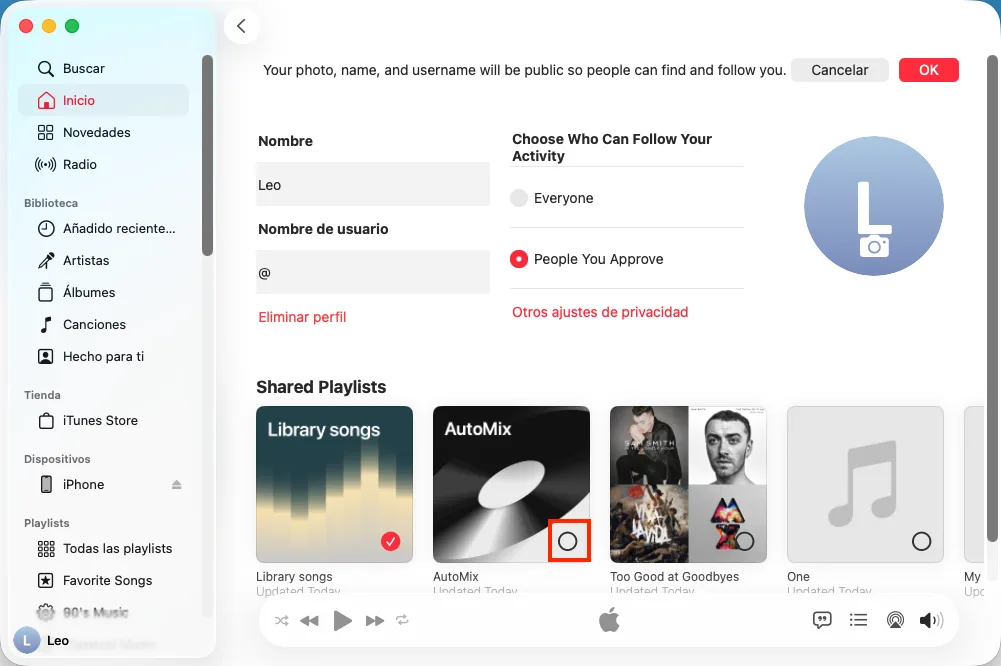 Uncheck playlist to make it private