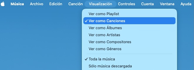 Ver las playlists como canciones