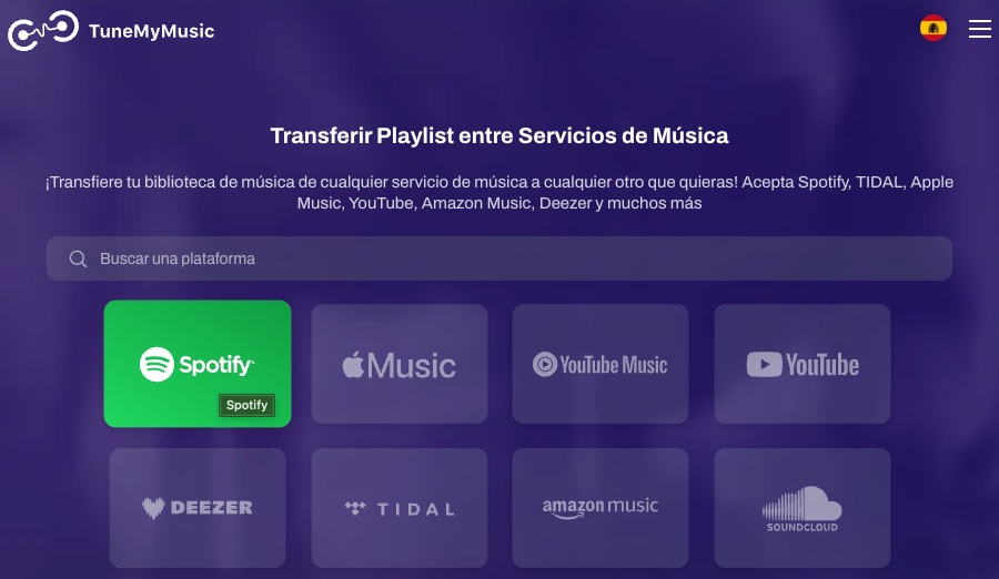 Elegir Spotify como fuente