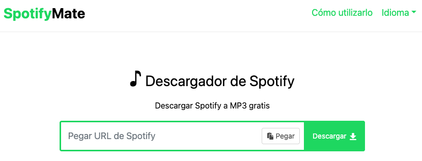 Descargador en l&iacute;nea SpotifyMate