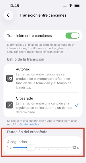 Apple Music Crossfade