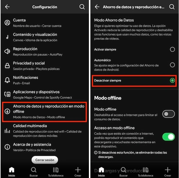 Guardar datos de Spotify