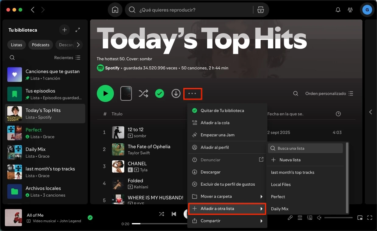 copy Spotify playlist desktop