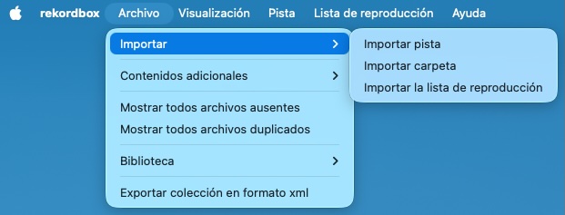 A&ntilde;adir m&uacute;sica a rekordbox desktop