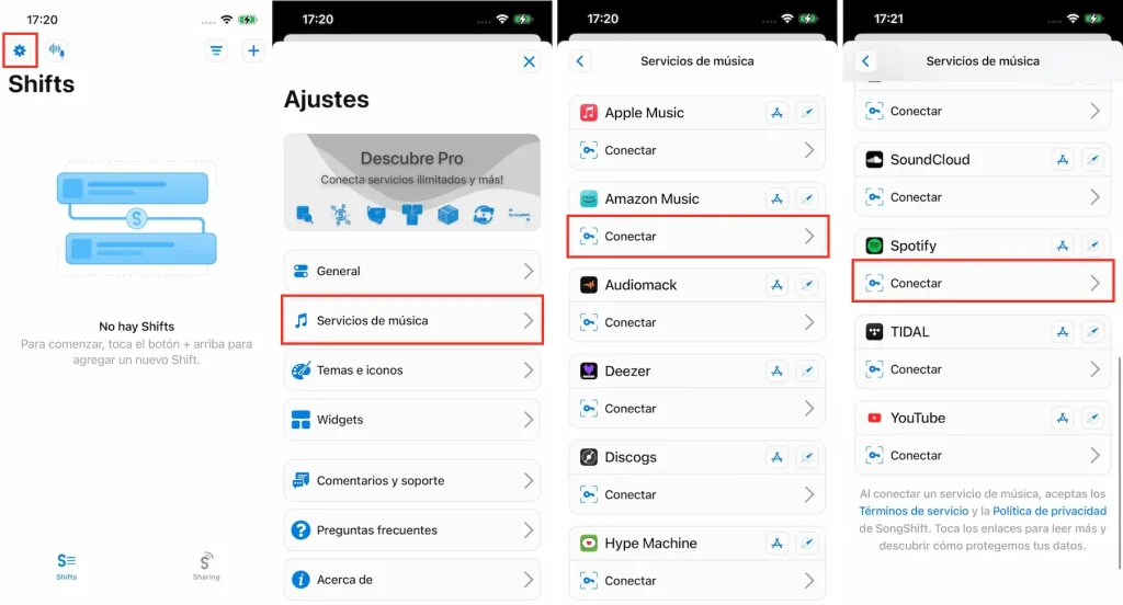 Pasar las playlists de Spotify a Amazon Music con SongShift