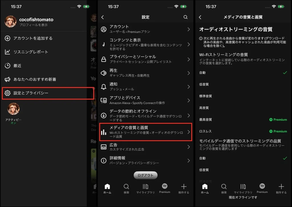 Spotify音質
