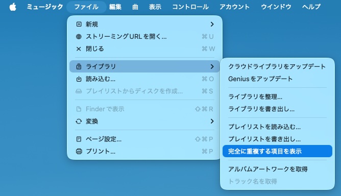 完全に重複する項目を表示