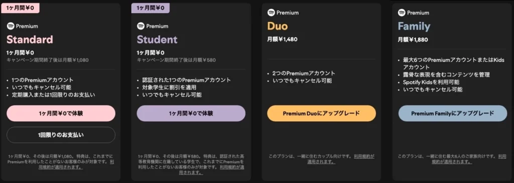 spotify price japan