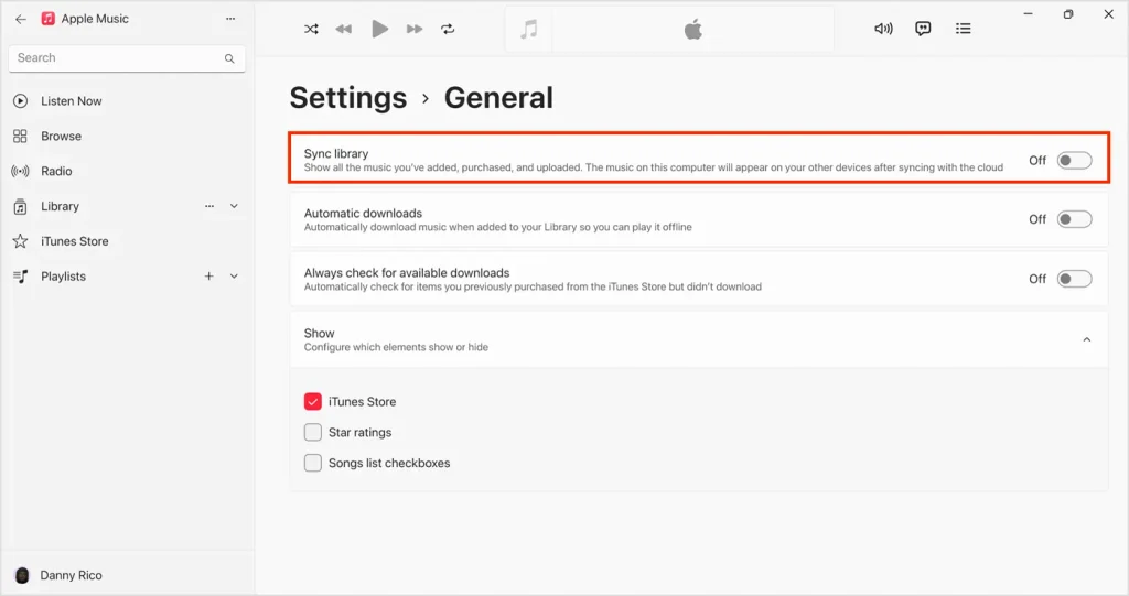 Windows PCで「ライブラリを同期」をオフにする
