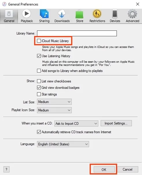 Windows PCで「iCloudミュージックライブラリ」をオフにする