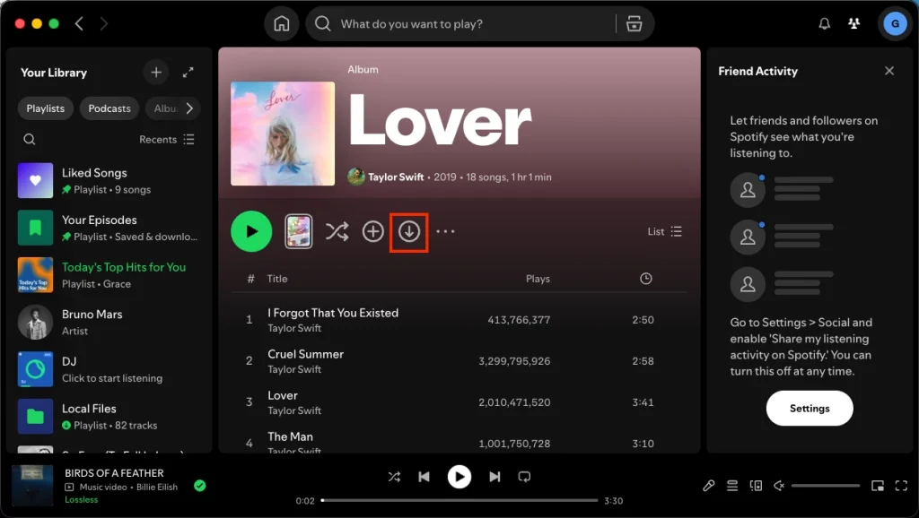 download Spotify album