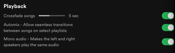 Spotify crossfade