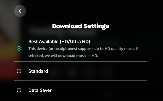 Amazon Music download quality desktop