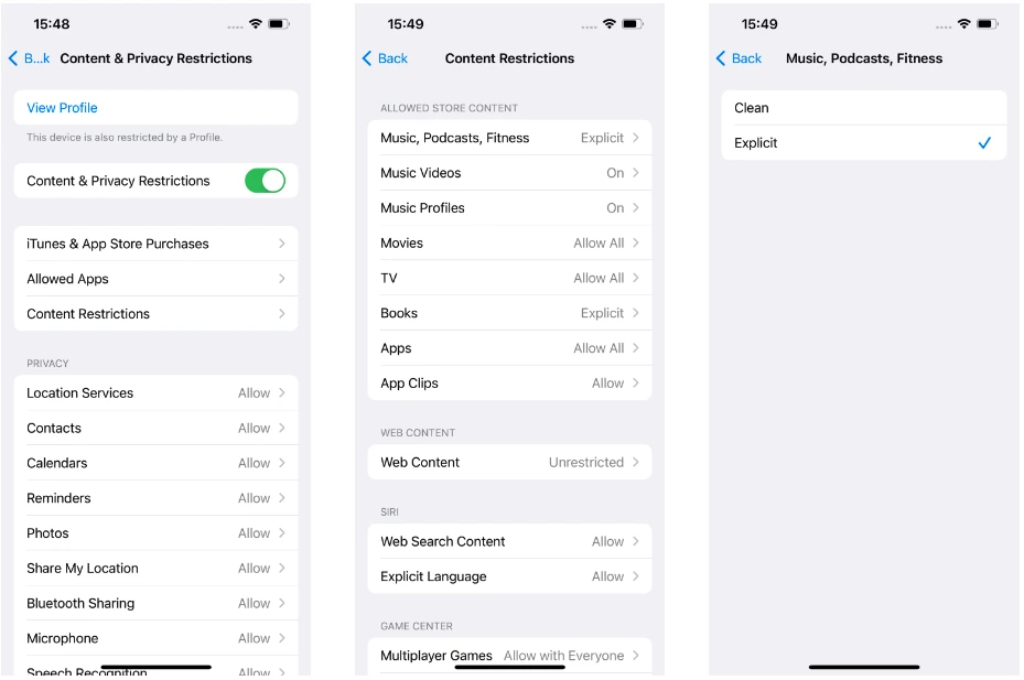 apple music explicit filter