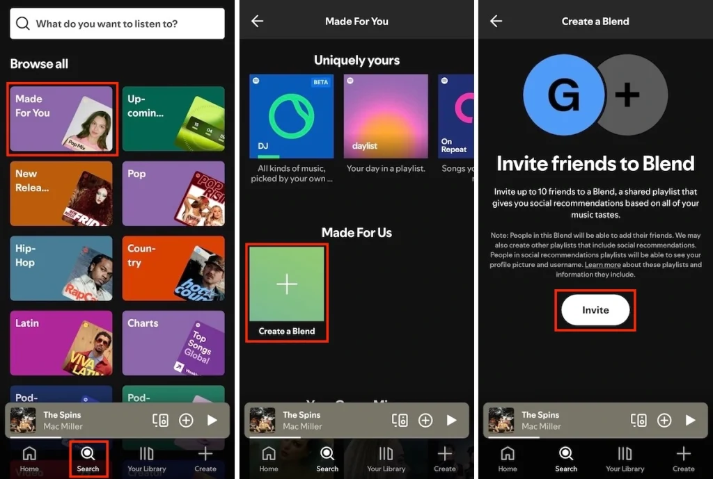 Create Spotify Blend