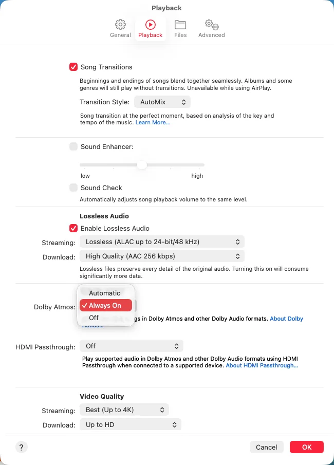 Apple Music Dolby Atmos on Mac