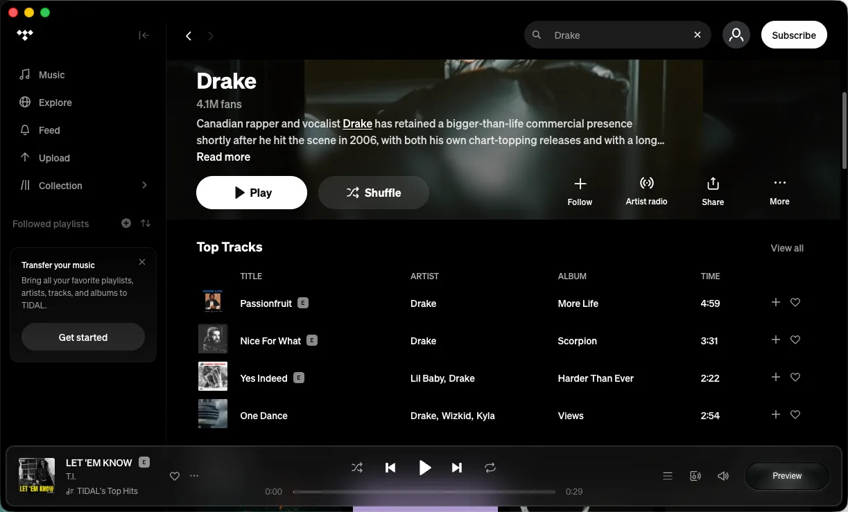 Tidal desktop