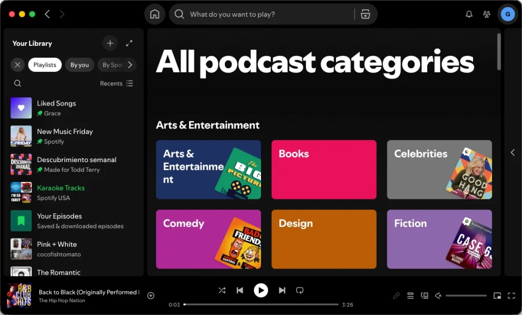 Books under Spotify podcasts