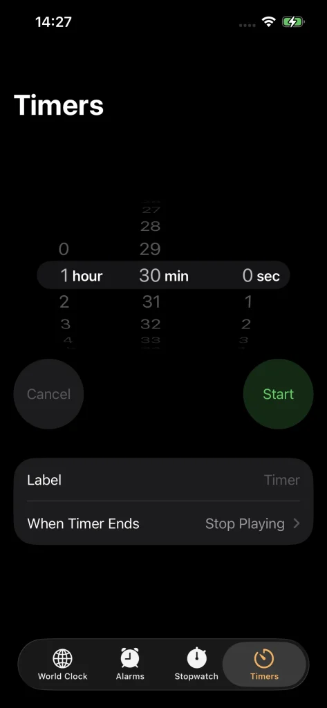 iPhone Clock Sleep TImer