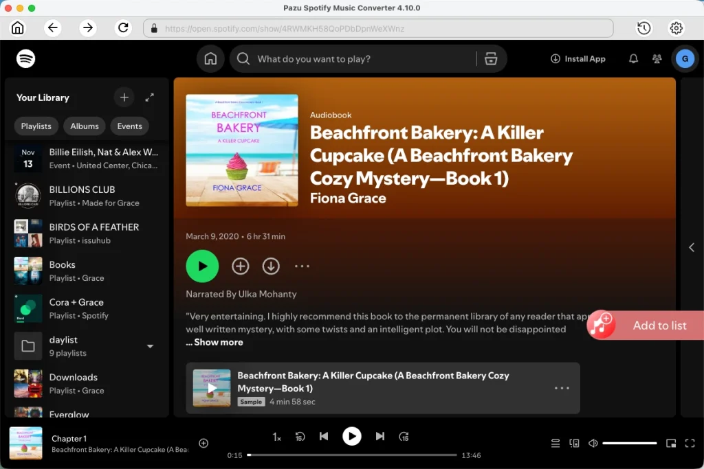 Download Spotify audiobooks